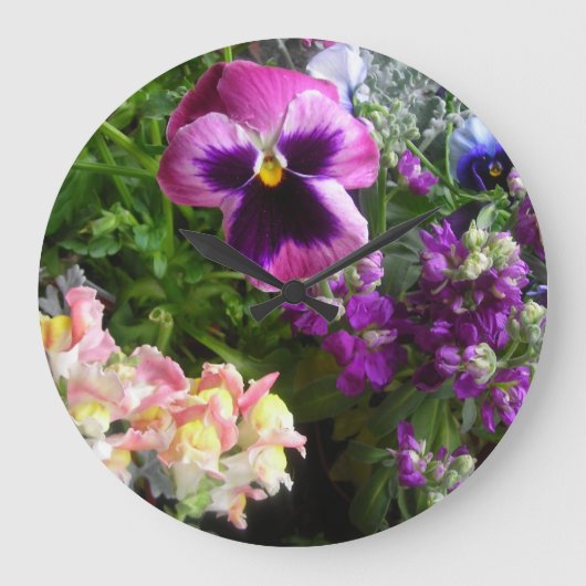 Pansy and Friends Wall Clock Grote Klok (Voorkant)