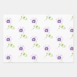 Pansy and Lavender Assortment of Wrapping Paper