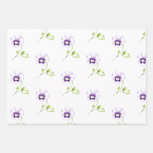 Pansy and Lavender Assortment of Wrapping Paper (Voorkant)