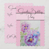 Pansy Aquarel Violette violen Bloem Kaart (Voorkant / Achterkant)