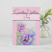 Pansy Aquarel Violette violen Bloem Kaart (Staand voorkant)