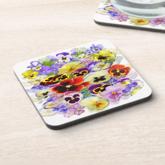 Pansy Arrangement Bier Onderzetter (Linkerzijde)