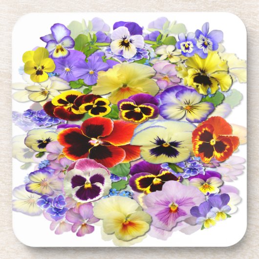 Pansy Arrangement Bier Onderzetter (Voorkant)