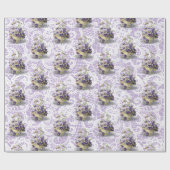 Pansy Basket on Lace Cadeaupapier (Vlak)