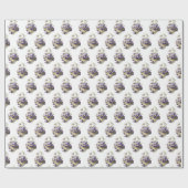 Pansy Basket on White Cadeaupapier (Vlak)