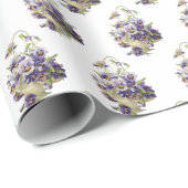 Pansy Basket on White Cadeaupapier (Rol Hoek)