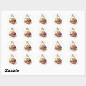 Pansy Basket Ronde Sticker (Vel)
