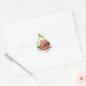 Pansy Basket Ronde Sticker (Envelop)