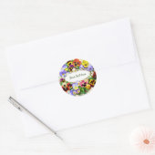 Pansy Beauty Custom Text Ronde Sticker (Envelop)