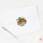 PANSY BEAUTY ~ "Get well" Envelope Sealers Ronde Sticker (Envelop)