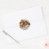 Pansy Beauty Happy Birthday Ronde Sticker (Envelop)