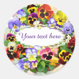 Pansy Beauty Jouw tekst Classic Ronde Sticker