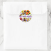 Pansy Beauty met vlinder Ronde Sticker (Tas)