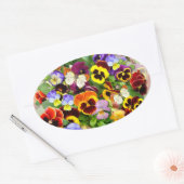 Pansy Beauty-regeling met botervliegen Ovale Sticker (Envelop)
