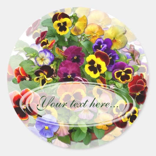 Pansy Beauty Ronde Sticker (Voorkant)
