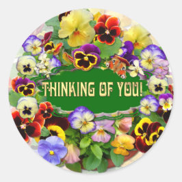 Pansy Beauty Thinking of You Greeting Ronde Sticker