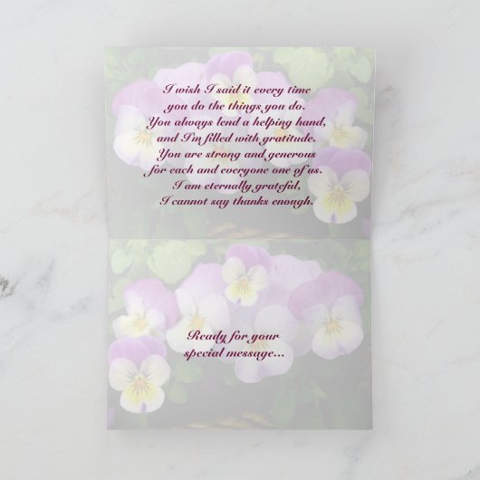 Pansy ~ Bedankt ~ Card (Binnen)