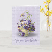 Pansy Birthday for Great Grandma Kaart (Gele Bloem)