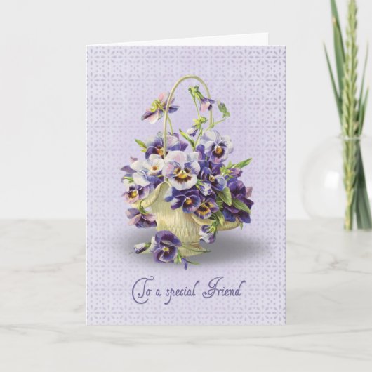 Pansy Birthday voor Friend Kaart (Voorkant)