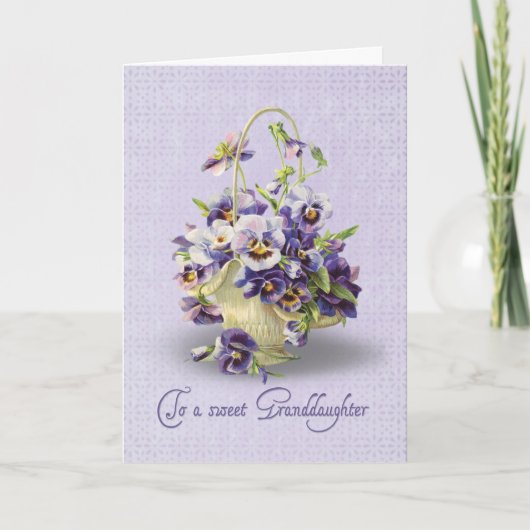 Pansy Birthday voor kleindochter Kaart (Voorkant)