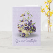 Pansy Birthday voor kleindochter Kaart (Gele Bloem)