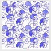 Pansy Bloem Blauwe en Witte Laptop skin stickers (Vel)