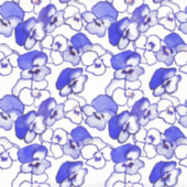 Pansy Bloem Blauwe en Witte Laptop skin stickers (Voorkant)