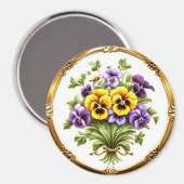  Pansy Bloem Boeket Magneet (Voorkant / Achterkant)