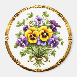 Pansy Bloem Boeket Magneet