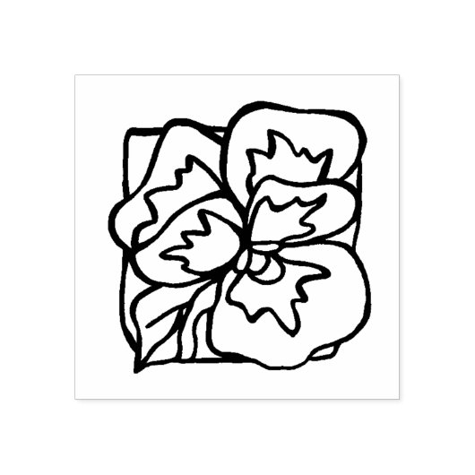 Pansy Bloem Tekening Rubberstempel (Afrduk)