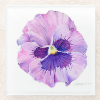 Pansy bloem waterverf Onderzetter Glazen Onderzetter