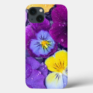 Pansy bloemen drijven in vogelbad met dauw 2 Case-Mate iPhone case