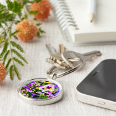 Pansy bloemen Thunder_Cove Sleutelhanger (Zijkant)