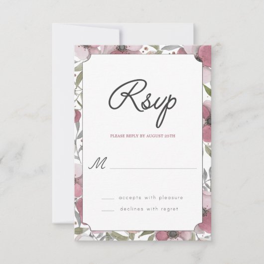 Pansy Blossom RSVP Card Kaartje (Voorkant)