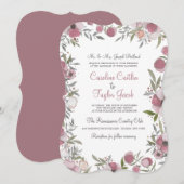 Pansy Blossom Wedding Invitation Kaart (Voorkant / Achterkant)