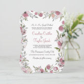 Pansy Blossom Wedding Invitation Kaart (Staand voorkant)