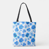 Pansy blue flower waterverf kunsttas tote bag (Achterkant)