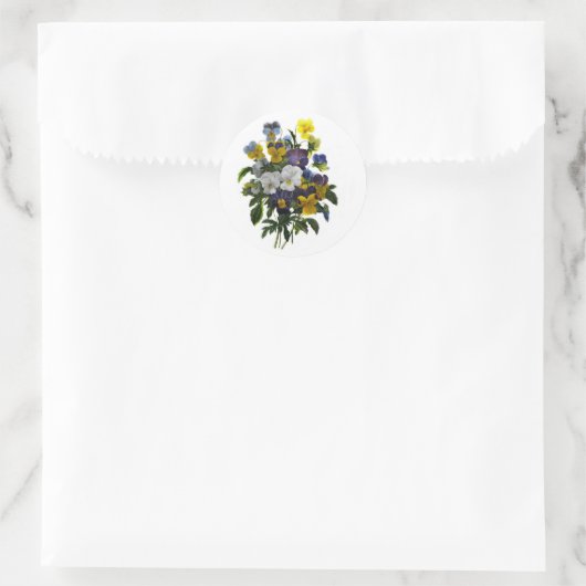  pansy botanische afdruk ronde sticker (Tas)