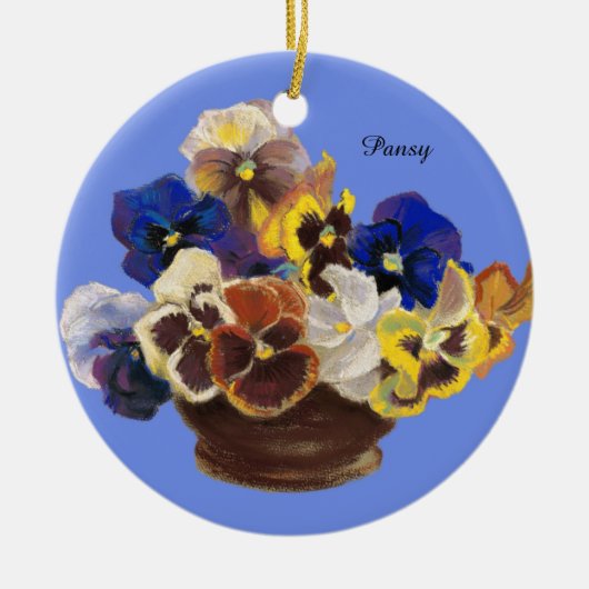 Pansy Bouquet Keramisch Ornament (Voorkant)