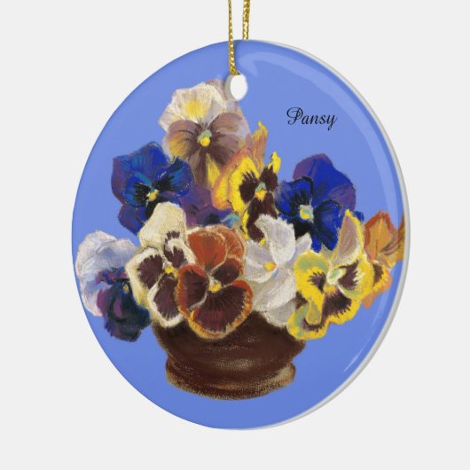 Pansy Bouquet Keramisch Ornament (Links)