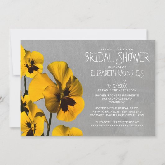 Pansy Bridal Shower Invitations Kaart (Voorkant)