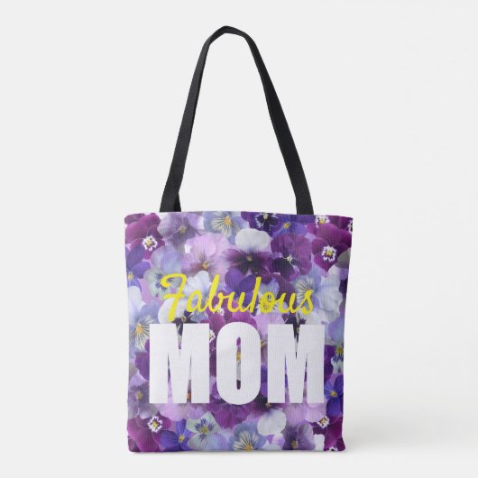 Pansy Canvas tas voor moeder (Achterkant)