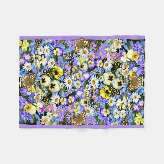 Pansy Cascade Fleece Blanket (Voorkant (Horizontaal))