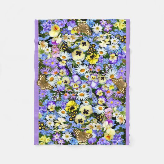 Pansy Cascade Fleece Blanket (Voorkant)