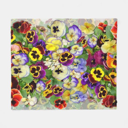 Pansy Cascade Fleece Blanket Deken (Voorkant (Horizontaal))