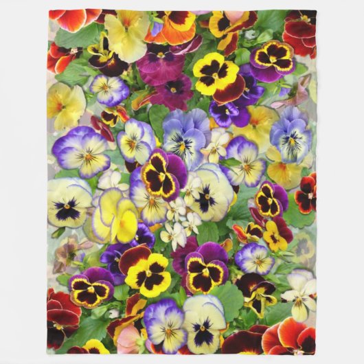 Pansy Cascade Fleece Deken (Voorkant)