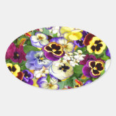 Pansy Cascade Ovale Sticker (Voorkant)
