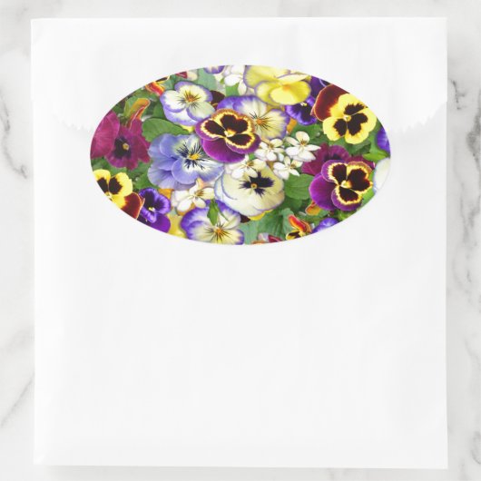 Pansy Cascade Ovale Sticker (Tas)