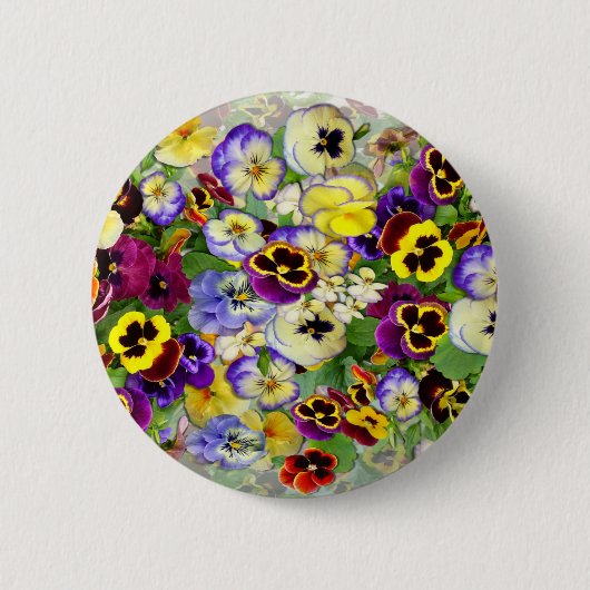 Pansy Cascade Ronde Button 5,7 Cm (Voorkant)