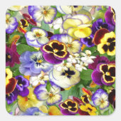 Pansy Cascade Vierkante Sticker (Voorkant)